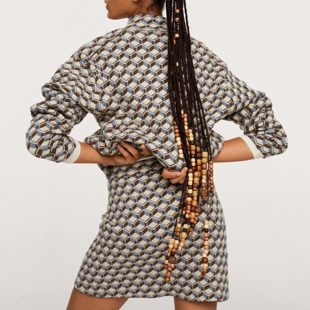 Mango Geometric print knit bomber - Picture 8 of 12